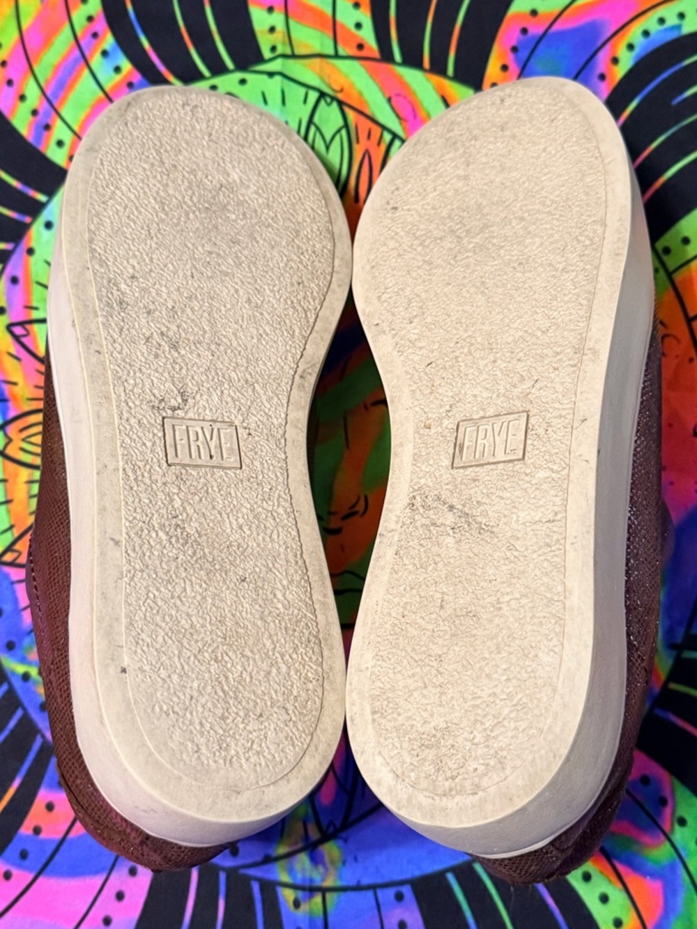 Frye Brown Leather Zip-Front Slip-On Flats - Picture 8 of 11